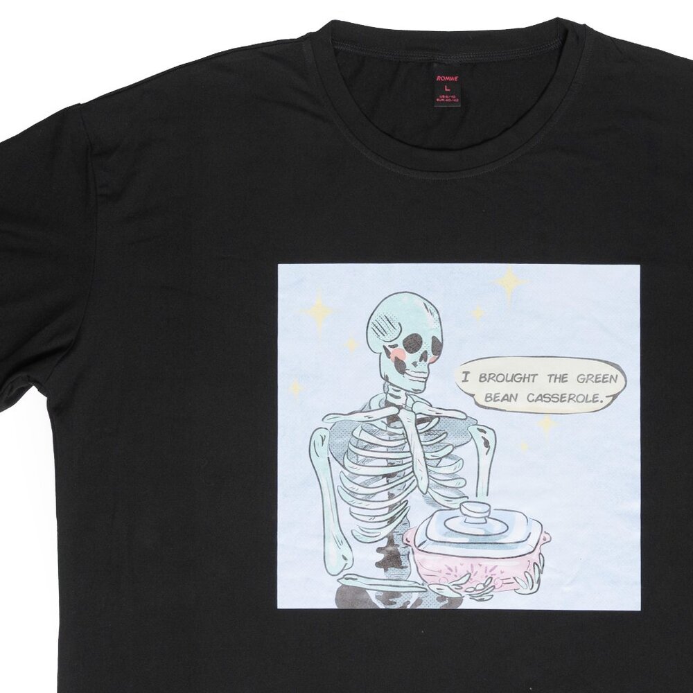 I Brought The Green Bean Casserole Skeleton t-shirt Large